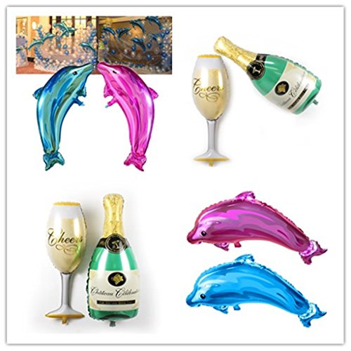 Flaschenform Hochzeit Geburtstagsparty Helium Folienballons Champagner - 8