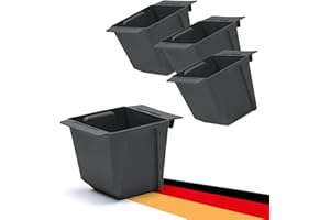 BigDean 4er Set Mini Paletten Blumenkästen - Einsatz - mit Hängesystem zum Einhängen - 10cm klein anthrazit - Pflanzkasten für Europalette Balkonkasten Blumentopf - aus recyceltem PP-Kunststoff