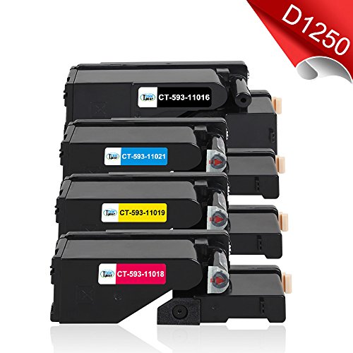Cool Toner 5-Packung kompatibel Toner fuer Dell 1250 1250C 1350CNW 1355CN 1355CNW, C1760NW C1765NF C1765NFW, kompatibel 593-11016 593-11021 593-11018 593-11019 - 4