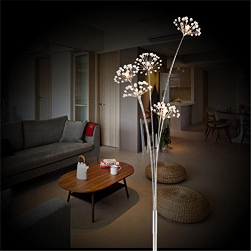 WQRTT® Crystal Floor Lamp Modern Crystal Floor Light For Living Room Bedside LED Flower Stand Lamp Chrome finished Floor Lights , 5 head