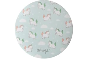 WONDEE Mr Wonderful Alfombrilla para Ratón Redonda con Diseño de Mini Unicronios sobre Fondo Celeste