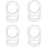 Lmyzcbzl Silicone Button Ring, 4 Pcs Transparent Pacifier Adapter