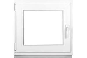 Komforta Premium Basement Window - Plastic Window white W x H 850 x 500 mm - Garage Window/garden house window W x H 85 x 50 cm Double Glazing left function swivel inclined window - all sizes