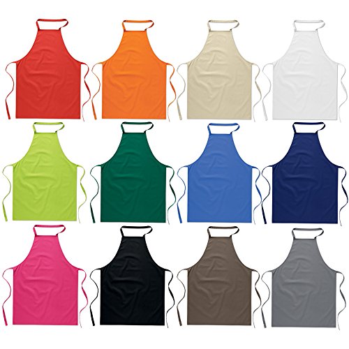 100 % Baumwolle Unisex Plain Köche Küchenschürze, Catering, Kochen BBQ Koch – verschiedenen Farben (weiß) - 2