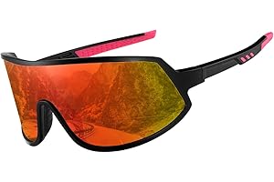 TIANYESY Polarised Sports Sunglasses for Men Womens Cycling Sunglasses UV400 Protection Superlight Frame Glasses for Skiing, Running