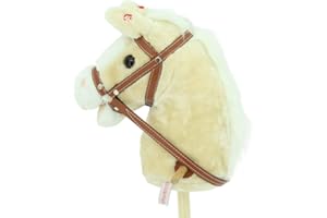 Sweety Toys 10530 Steckenpferd Hobby Horse Champagne mit Funktion Gewieher und Galoppgeräusch