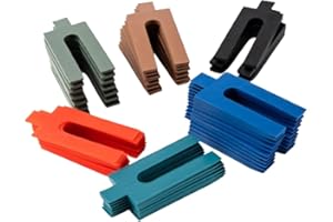 LAWALEISHE 100pc Plastic Packers,Packing Spacers Set,6 Sizes 1mm-6mm Multicolour Plastic Shims,Colour Coded Ideal for Battens, Window Frame Fixing and Spacing