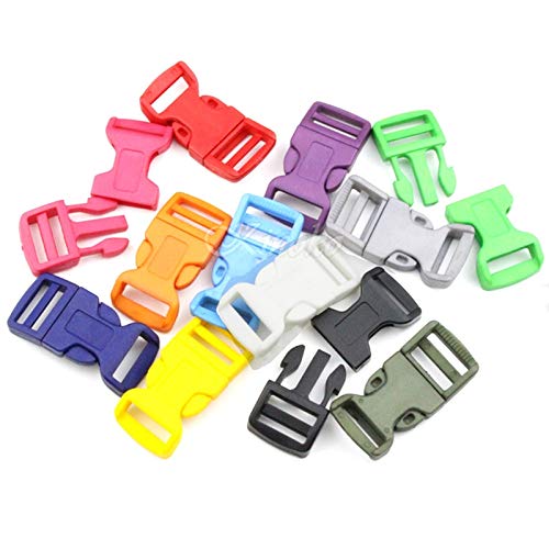 CUSHY 10pcs 1" Color Plastic Curved Side Release Buckles Clasps For Paracord Bracelet Backpacks shoes Bags Cat Dog Collar DIY Decor: MilitaryGreen