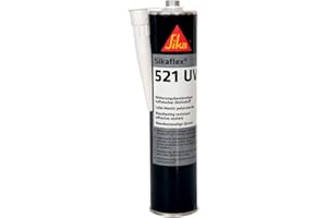 Sikaflex 521 UV, Colle-mastic pour joints d'étanchéité multi-supports, 300ml, Noir