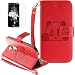 Produktbild LG K7 X210 K8(2016) Hülle mit Panzerglas,ISENPENK Original Flip Bookstyle Cover Wasserdicht Shockproof Anti Slip Protection Stoßfest Leather Case mit Standfunktion,3D Panda Print Muster Pattern Wallet Case mit Intern Karte Schlitz,Anti-Sturz Stoßdämpfend Magnetic Closure Handygürtel Wallet Tasche Schutzhülle Leathertasche für LG K7 X210 K8(2016) 5.0Zoll-[rote]+Panzerglas/Schutzfoile/Displayschutzfolie