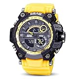 SSQ-CXO Herren Sportuhr, Zeiger + Digital Display Alarm Kalender leuchtende und andere Multifunktions Kunststoffband 30 Meter wasserdichte Armbanduhr