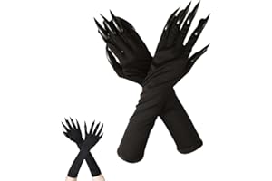 JUGUTA Guantes De Halloween Con Uñas Largas,Guantes De Disfraz De Halloween,Largos De Uñas Para Mujer,Guants De Garra De Lobo,Divertidos guants De Garra De Gato Para Fiestas