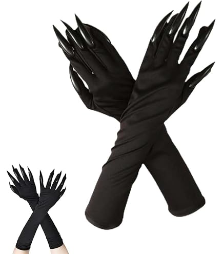 Gants Squelette Halloween – Pleine Main, Noir Et Blanc, Style Gothique, Élastique