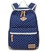 Produktbild Kexin®Fashion Mädchen Schulrucksack Damen Canvas Rucksack Teenager Baumwollstoff Schultasche Outdoor Freizeit Daypacks mit Schicker Lace (blau)