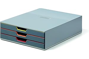 DURABLE - VARICOLOR 3 - Module de Classement - 3 Tiroirs - Casier de rangement bureau - Pour documents au Format A4+- 1 pièce - Multicolore - 760327