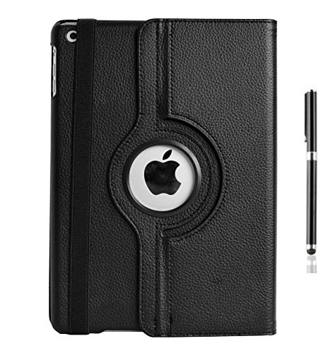 inShang Hülle für Apple iPad air ipad 5 ipad air1 ipad air (2013-2014 released), Edles PU Leder Tasche Hülle Skins Etui Schutzhülle Ständer Smart Case Cover für Tablet iPad air 1, Super Automatische Einschlaf-/Aufwach funktion, 360 Grad rotierende Schutzhülle mit Standfunktion + inShang Logo hochwertigen Stylus Eingabestift Stift