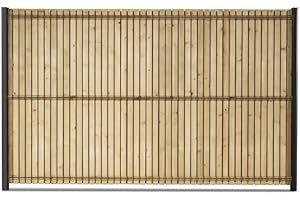 Gardenode Kit d'occultation en Lattes Bois pin sylvestre pour Grillage Rigide - Largeur 2m50 - Hauteur 1m93