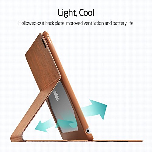 iPad Air 2 Hülle, ESR® Auto aufwachen / Schlaf Funktion Case und Einstellbarem Blickwinkel Funktion Schutzhülle für iPad Air 2/iPad 6 (Braun Brigade) - 7