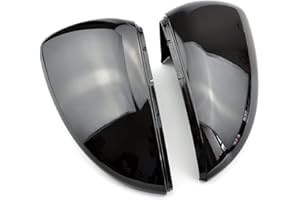 LMYSUFI 1 par de fundas para espejo retrovisor de coche, repuesto para V-W Beetle CC Eos Passat Scirocco (negro)