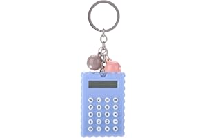 T OSUNY Mini Calculator Portable Mini Calculator with Key Buckle, Handheld 8-bit display Candy Color Pocket Calculator Pocket Calculator Student for Using(Gray purple)