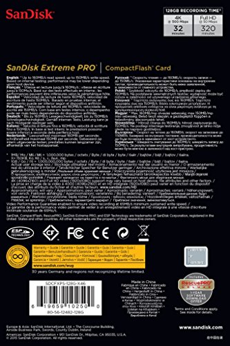 SanDisk Extreme Pro CompactFlash 128GB Speicherkarte (bis zu 160MB/s lesen) - 3
