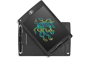 MIKVAR LCD Drawing Tablet for Kids or Adults, 8.5 inch Multi-Colour Writing & Drawing Pad/Drawing Board Educational Toy, Doodle Scribbler with Pen (Black)