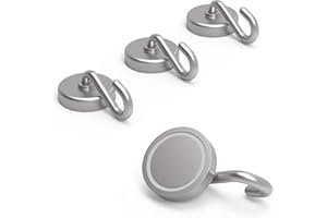 Ant Mag Magnetic Hooks 4 Pack 36KG (80LBS) Strong Magnets Hook with Neodymium Rare Earth for Cruise Ship Accessories Hanging Door Holder Keys Home Office Refrigerators BBQ