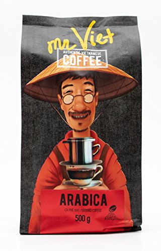 Mr Viet Arabica | Fresco y Puntualmente Enviado desde Vietnam - Fresca Auténtico Café Vietnamita Tostado Molido, Adecuada Para Todas Las Máquinas de Café 500