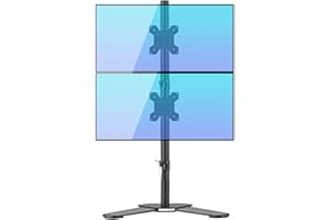 Bracwiser Soporte Monitor Doble, Soporte 2 Monitores para Monitor de 13-27 Pulgadas (Altura 80 cm), Altura Ajustable Soporte Monitor Dual, Inclinación y Giro, VESA 75x75/100x100 - ML7802