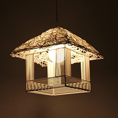 Pendant Ceiling 1 Light Creative Personality Chandelier Restaurant Light Field Garden Rattan Art Lamp LED Fashion Bar Table Lamp Modern Children Bedroom Bedroom Lamp 11.81*12.2 In