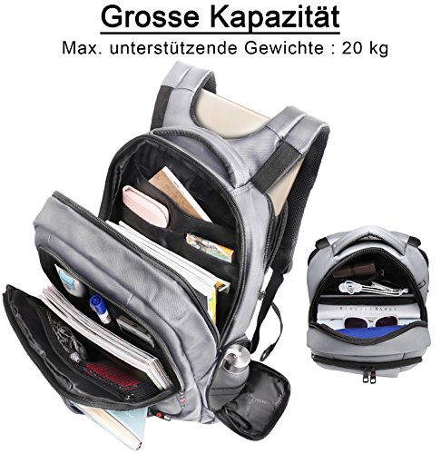 Norsens multifunktionale Computer-Notebook-Rucksack für Männer leichte Business 17 Zoll Laptop Rucksäcke in schwarz - 2