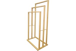 hausleben Handtuchhalter Bambus 3 Stangen | 42x24x77 cm | Natur | Bad | Holz | umweltfreundlich | Handtuchständer