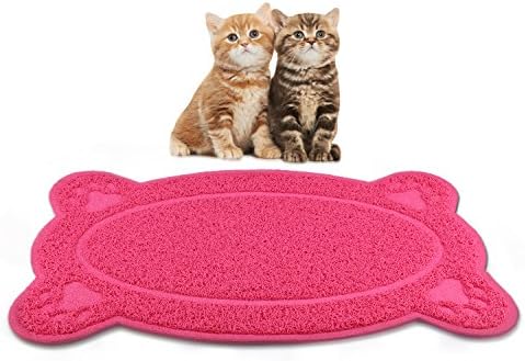 Miaosun Pet Mats for Cats Large Size PVC Material Non-toxic Litter Mats Washable and Waterproof Gray and Red Optional (pink)