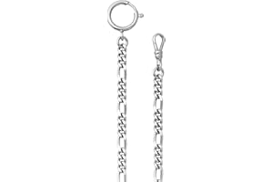 REGENT Catena per orologio da taschino, 5 mm, ro P49, argento, classico, Argento, Classico