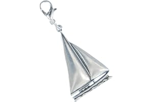 Miniblings Segelschiff Charm Segelschiff Boot Schiff 2cm - Handmade Modeschmuck I Kettenanhänger versilbert - Bettelanhänger Bettelarmband - Anhänger für Armband