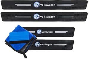 ODOKIT Seuil De Protection Porte Fibre De Carbone Noir - Compatible avec Volkswagen Golf, Polo, Tiguan, Touran, Passat, T-Roc, Arteon, ID.3 ID.4 Up! - Accessoires 4 Pièces - Facile à Installer