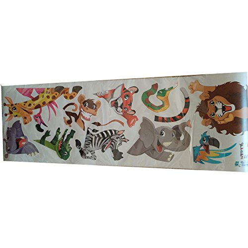 Rainbow Fox Tier Zoo Wandaufkleber Tier von Elefant Affe Löwe Krokodil zum Kinder Zimmer oder Kindergarten Dekoration - 4