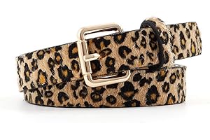 WUUISDNX Ceinture classique rétro Vintage boucle en métal léger imprimé léopard Spot ceintures décoratives Durable Portable taille ceintures femmes