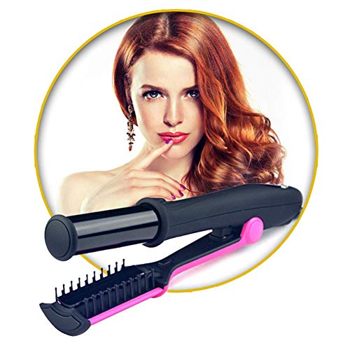 JBEAUTY Professional Hair Curling Iron Straightening Irons 1-Way Rotating Curlers 2 in 1 Style Hair Straightener Curler Brush