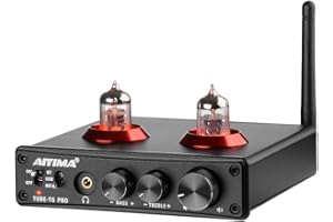 AIYIMA T6PRO QCC3008 - Preamplificador de tubo Bluetooth 5.0, amplificador de auriculares Hi-Fi con PC USB 24 bit/192 kHz DAC APTX para decodificador de audio doméstico
