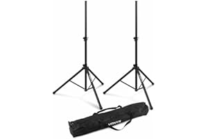 Vonyx LS01K - Kit di due piedi di altoparlanti con borsa da trasporto, supporto regolabile 100-175 cm, sistema di bloccaggio di sicurezza, carico massimo per piede: 30 kg