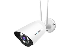 GENBOLT 2,4 / 5 GHz] Zewnętrzna kamera Wi-Fi, kamera monitorująca IP WiFi IP kamera bezpieczeństwa w domu z kolorowym widzeniem nocnym, 4x cyfrowy zoom wykrywanie człowieka
