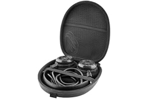 Linkidea Etui do przenoszenia słuchawek kompatybilne z Grado SR80 SR80e SR80i SR60 SR60i SR60e, RS2 RS2i RS2e SR225 SR325, ochronna twarda obudowa podróżna z kablem, przechowywanie ładowarki (czarne)