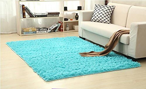 DDDBAY Rug Indoor Living Room Yoga Carpet Modern Top Quality SUPER THICK Cozy Protection Anti-Bacterial Anti-Skid , blue , 80*120cm