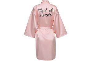 JPHCHSC Maid of honor Bride Robe Mother of bride Robe Dressing Gown for Women Bridesmaid Robes Short Bridal Morning Robes