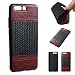 Produktbild Hülle für Huawei P10,PU Leder Hülle für Huawei P10,Leeook Retro Kreative Elegant Stilvoll Schwarz Braun Kontrast Farbe Weben Stil Ultra-slim Cover Zurück Handytasche Etui mit Textil Draußen Schutz Tasche Bumper Case Cover für Huawei P10 + 1 x Schwarz Eingabestift-Black Brown