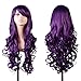 Produktbild Cozyswan ® 80 cm lang + Free Perücke Kappe PORTOFREI lila groß, gewellt, hitzeresistent, spiralförmig gelockt, ideal für Cosplay Wig Costume