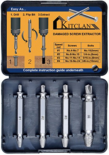 Kitclan Schraubenausdreher-Set, entfernen leicht beschädigte Schrauben, 4 Stück Schraubenentferner zum Entfernen aller Arten von Schrauben - 9
