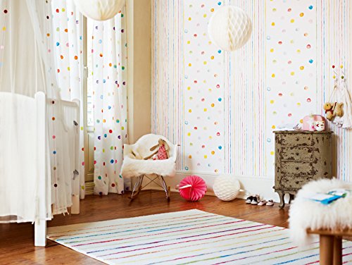 Esprit Home Papiertapete Ökotapete Esprit Kids Dots & Stipes Tapete Streifentapete Kindertapete 10,05 m x 0,53 m bunt Made in Germany atmungsaktiv feuchtigkeitsregulierend umweltfreundlich 941351 94135-1 - 3