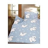 Microfaser Kinderbettwäsche 2 tlg. mit Eisbär und Robbe 100x135 cm Bettwäschegarnitur Blau